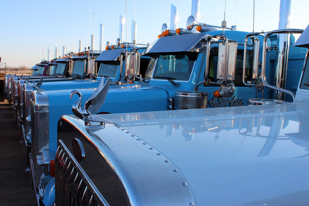 Serbu Sand & Gravel Ltd. Peterbilt Teal Fleet Side Profile