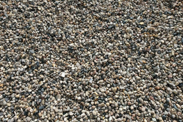 Washed rocks, also called pea gravel.